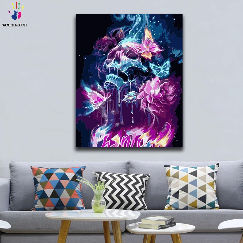 Cena DIY farba kolorująca według numerów obrazy Shantou według numerów z zestawami 40x50 oprawione