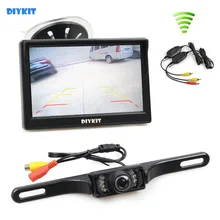 DIYKIT Senza Fili Car Van Truck Parcheggio di Visione Notturna di IR Telecamera di retromarcia + 5 Pollici Auto Monitor Vista Posteriore Sistema Di Sicurezza