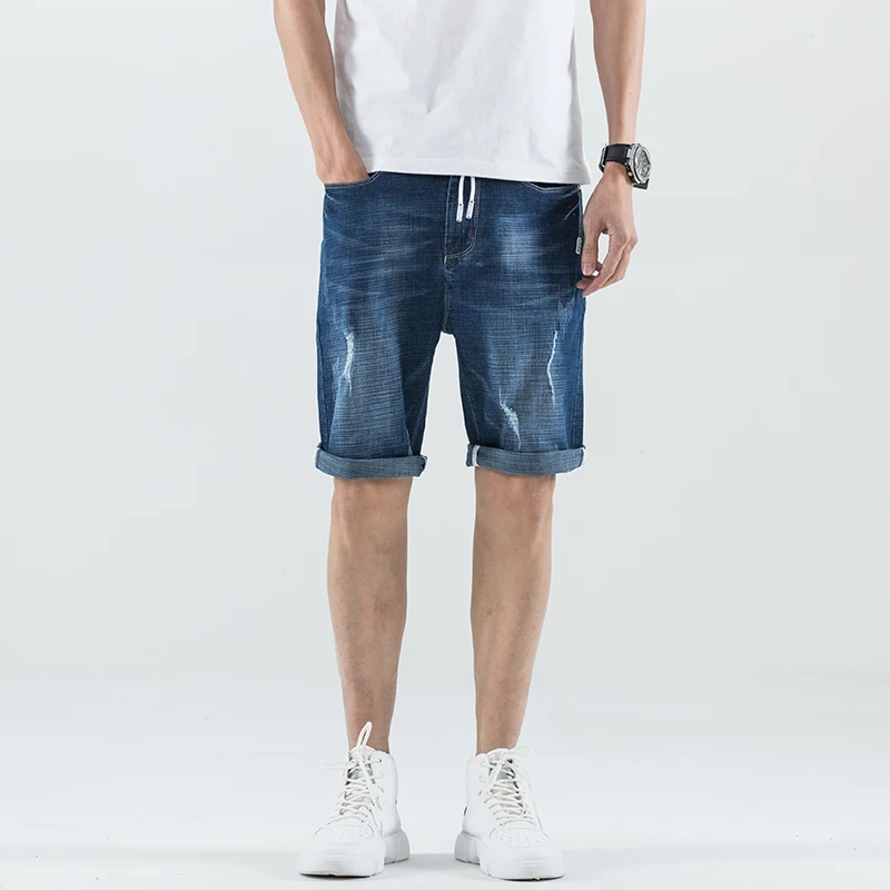 

2019 summer new denim shorts with slim 2 color and large size28-36