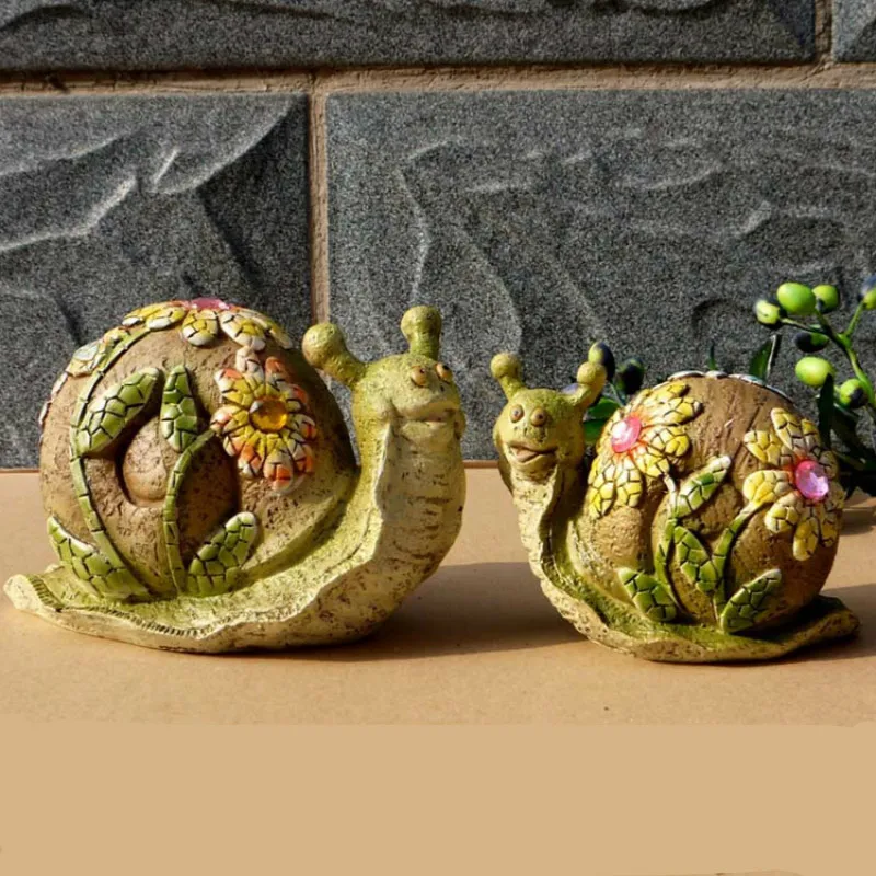 

ElimElim Snail Resin Fairy Garden Decor Home Decoration Accessories Animal Ornaments Craft