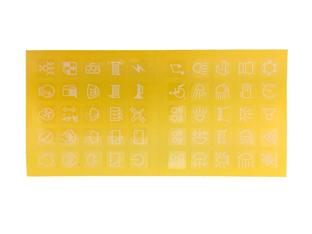 

Car truck caravan Instrument Switch Circuit Panel Decal Sticker Labels 50pcs one sheet