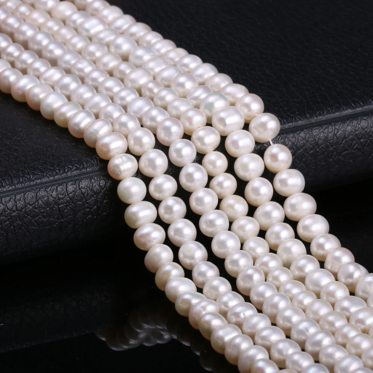 

Natural Freshwater Cultured Pearls Beads Round 100% Natural Pearls for Jewelry Making Necklace Bracelet 14 Inches Size 5-6mm