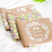 Haute Qualité Naturel Jute Imité Linge Rustique Chemin de Table De Pâques décoration Salle À Manger Restaurant Table Gadget
