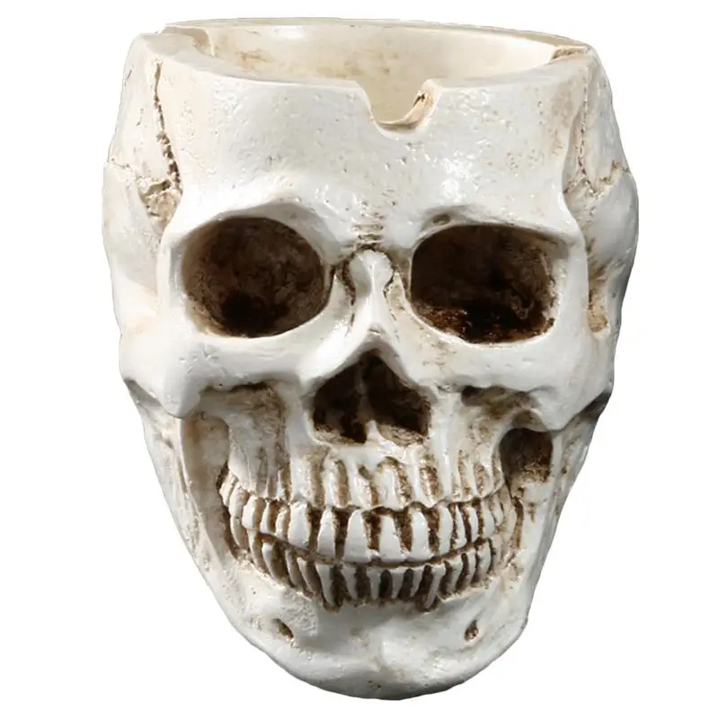 1pc Skull Ashtray Spooky Resin Halloween Decors Bar Decors Smoking Room Accessories For Haunted House Office Bar Home portable ashtray,cigarettes ashtray,silicone ashtray,stainless steel ashtray,metal ashtray,air purifier ashtray,wood ashtray,ceramic ashtray