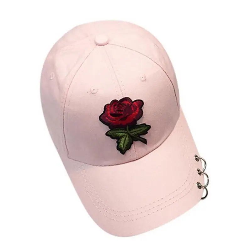 ANDERDM Cap Women Black Pink White Baseball Cap Women Small Flowers Embroidery caps hat Men Hip hop Street Dance Hats