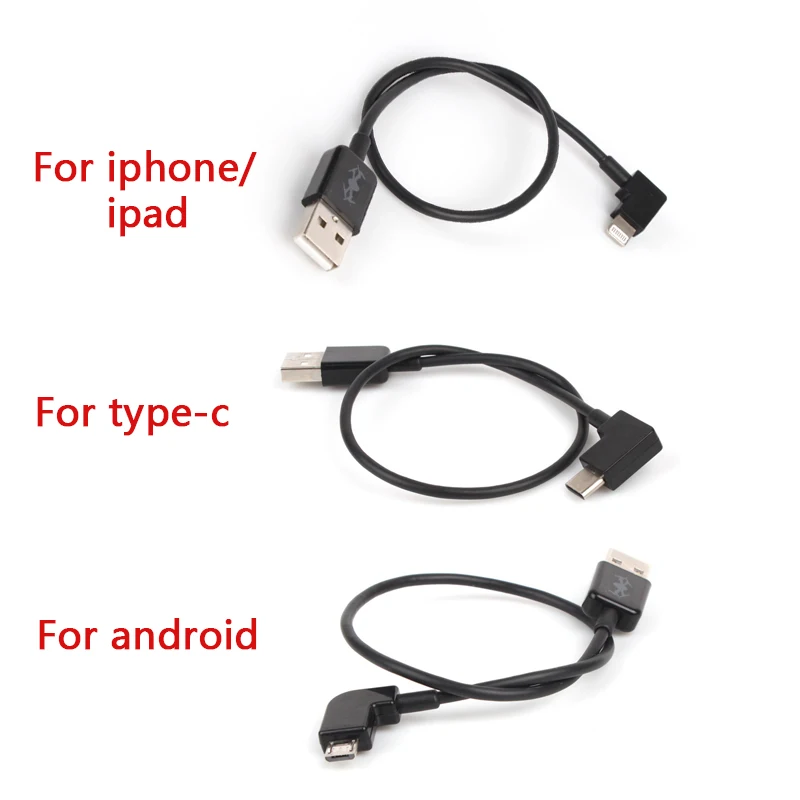 30 см кабель для передачи данных Iphone/линий TypeC/кабель Micro USB DJI Spark/ MAVIC AIR/Pro/Phantom 3/4 Inspire