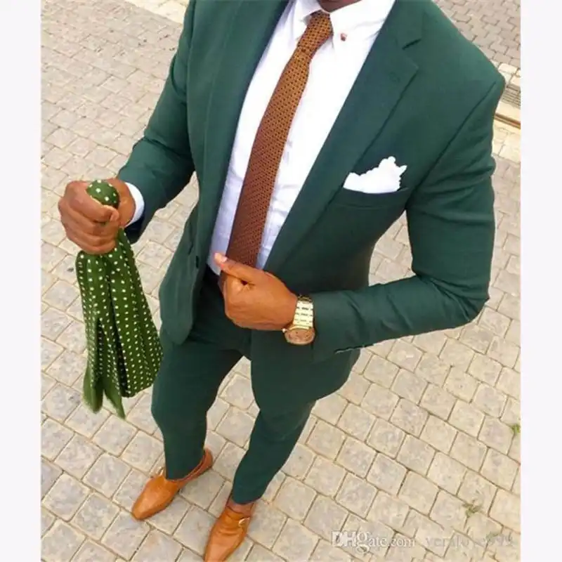 Bonito Terno Masculino Verde Para Hombre Conjunto De Traje Informal Ajustado De 2 Piezas Esmoquin Para Hombre Novio Trajes De Boda Chaqueta Personalizada Para Graduacion 2018 Aliexpress