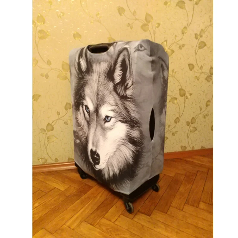 FORUDESIGNS/крутые животные Волк Принт путешествия эластичный багаж защитные чехлы 3D Собака Хаски чемодан чехол для 18-30 дюймов чехлы
