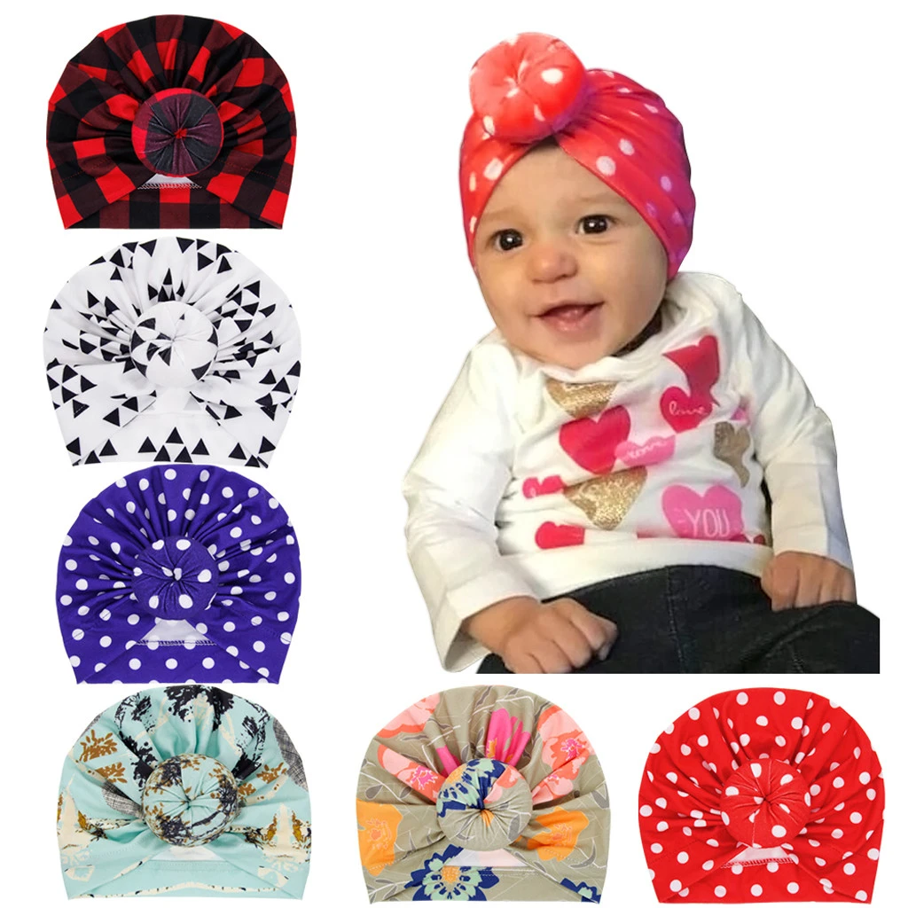 Cotton Baby/'s Hat Flower Knotted Infant Turban Soft Headwear Toddler Kids Cute