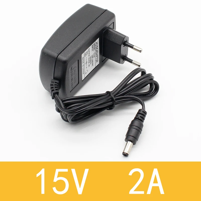 

1pcs high quality 15V2A AC 100V-240V Converter Adapter DC 15V 2A 2000mA Power Supply EU Plug 5.5mm x 2.1-2.5mm