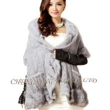 CX-B-M-15D Горячая Мода зима дамы гофрированные ручной вязки из натурального меха норки шаль