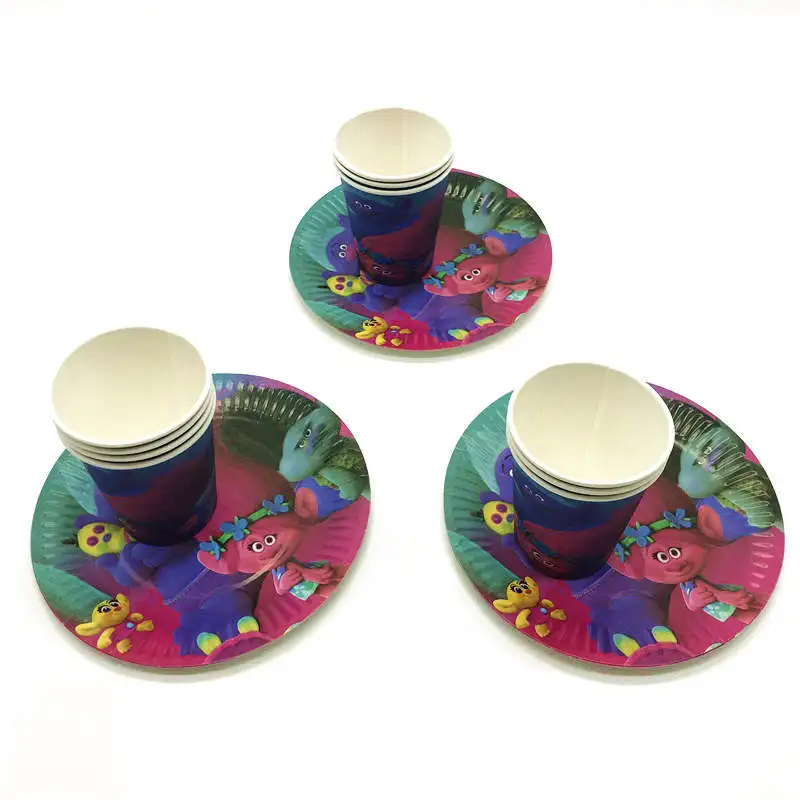 

Trolls Theme Family Outdoor Pinic Party Supplies Decoration Cup Plate For Kids Boy Favors Birthday Party Tablewere Supplies