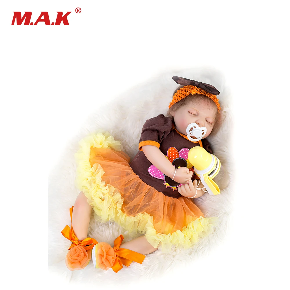 

Children Gift Bebe Reborn Dolls de Silicone Girl Body 54cm Sleeping Reborn Doll Toys For Girls Newborn Baby Bebe Doll Best Gifts