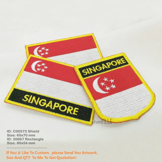 Buy Custom Embroidery Patches Singapore Patch Flag