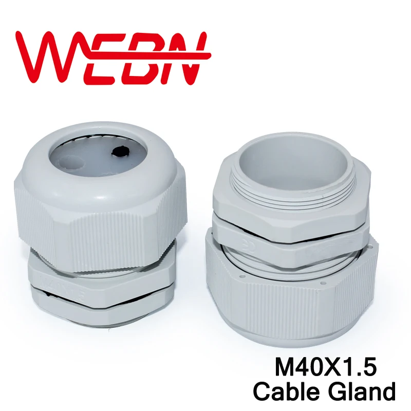 

M40*1.5 IP68 Waterproof Nylon Plastic Cable Gland White Connector suitable for 22mm to 32mm Cable wire 4pcs/pack