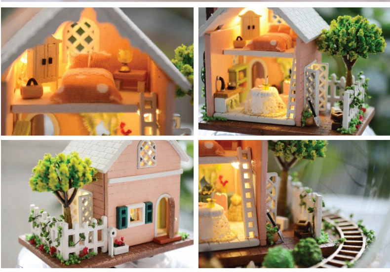 Симпатичный номер Diy House украшения для puppenhaus ко дню рождения, миниатюрный дом с мебелью игрушки для детей деревянный дом, игрушки-Pandora волшебный сад