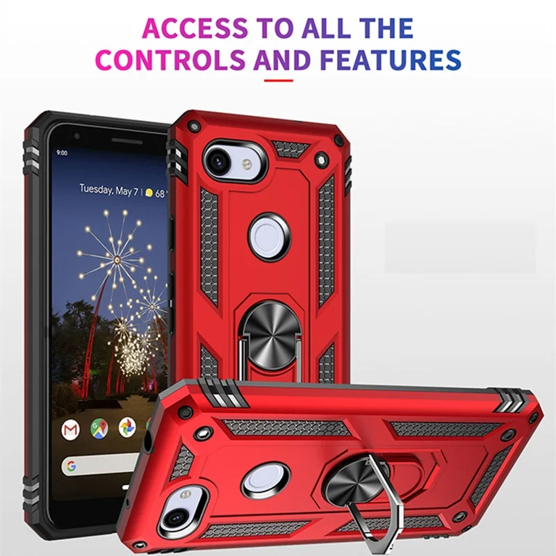 Armor Holder Case For Google Pixel 3A Car Magnetic Phone PC+TPU Shockproof Anti-Fall Back Cover XL | Мобильные телефоны и