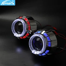 RONAN mini 2.5 double LED angel eyes drl Bi-xenon Projector 8.1 car headlight Lens h1 retrofit DIY h4 h7 car styling RONAN mini 2.5 double LED angel eyes drl Bi-xenon Projector 8.1 car headlight Lens h1 retrofit DIY h4 h7 car styling