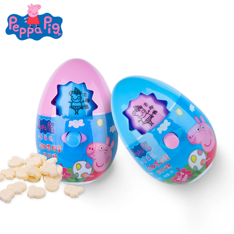 

Original Peppa Pig Adventure Fun Egg Toy Cartoon Pattern Change Action Figure Model Milk Candy Snack Girl Children Birthday Gift