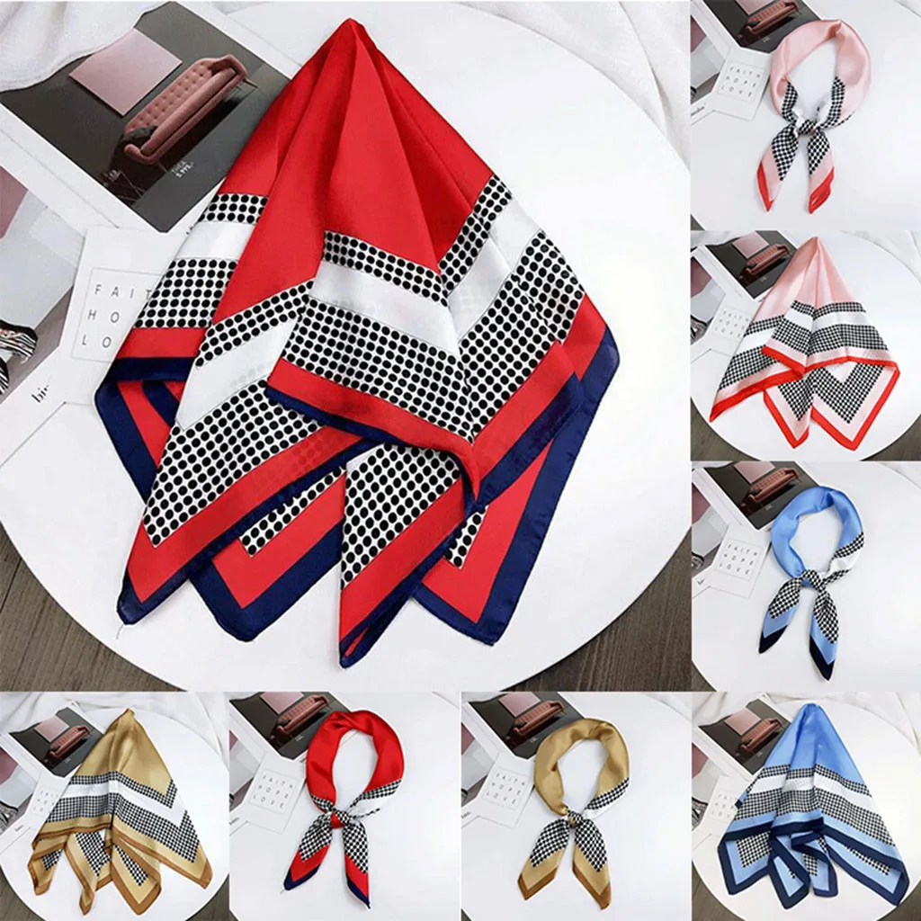 

Women's Satin Silk Feels Formal Square Neck Scarf Hair Wrapped Mother's Day Gift