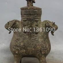 Xd 00541 1" Древний Китай Дворец Династии Бронзовый Воды Вино Два Лица Овец Обезьяна Горшок Зун