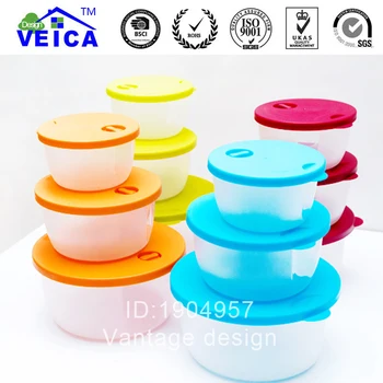 

3 Color Plastic Stable 3pcs/set Storage Box For Fruit And Vegetable With Cover