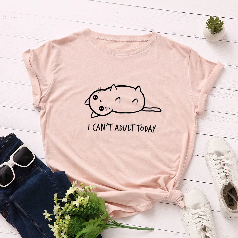 

Cute Cat Creative Novelty Printed Women's T-Shirt T Shirt New Short Sleeve O Neck Cotton Casual Outdoor Hiking Top Tee