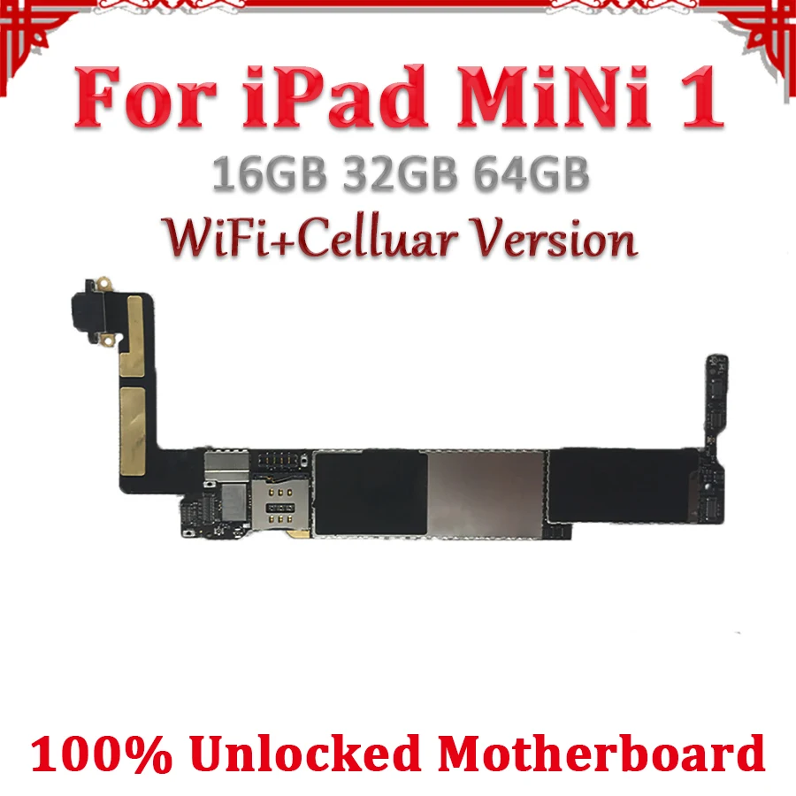 

TDHHX 100% Unlocked For iPad Mini 1 Motherboard,WiFi+Celluar 3G Version Logic Board For iPad Mini 1 Motherboard With IOS System