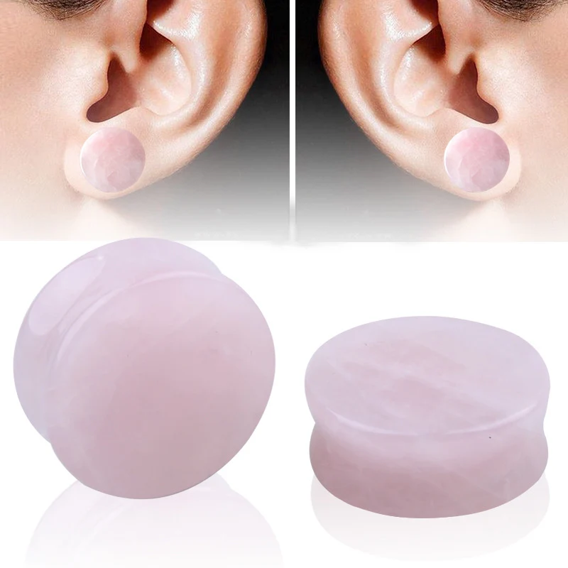 

5-25mm Stone Ear Gauges Hollow Tunnels Plugs Piercings Body Jewelry @M23