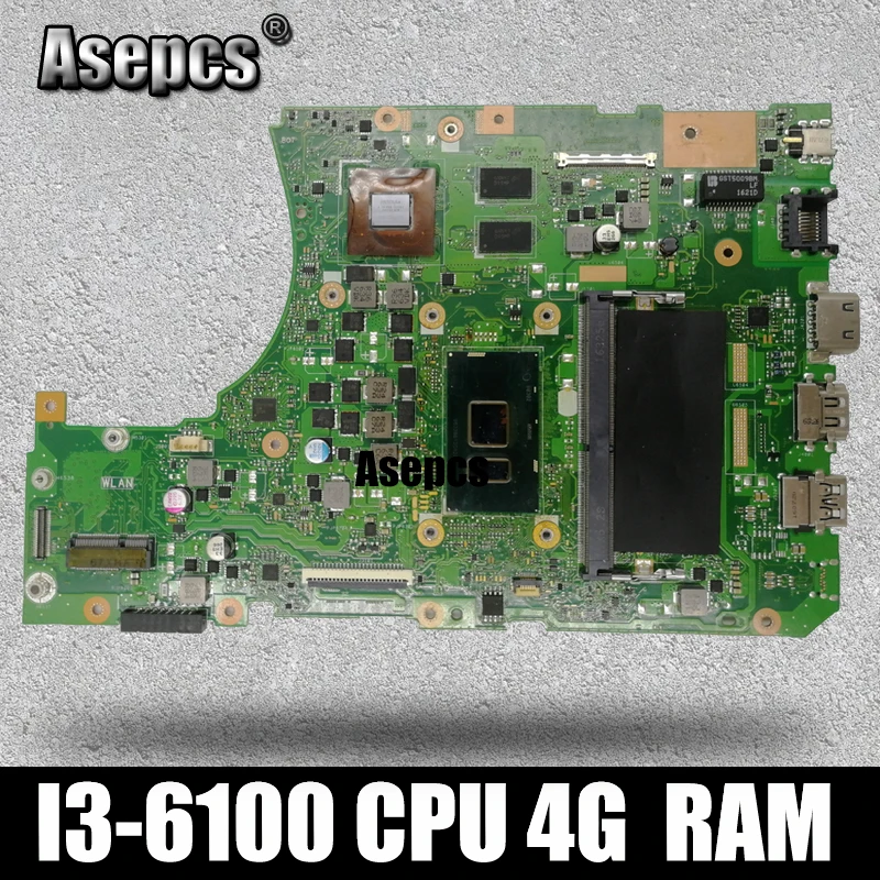 

Asepcs With 4GB RAM I3-6100 CPU X556UQ mainboard For ASUS X556UV X556U X556UQK X556 laptop motherboard Tested Working