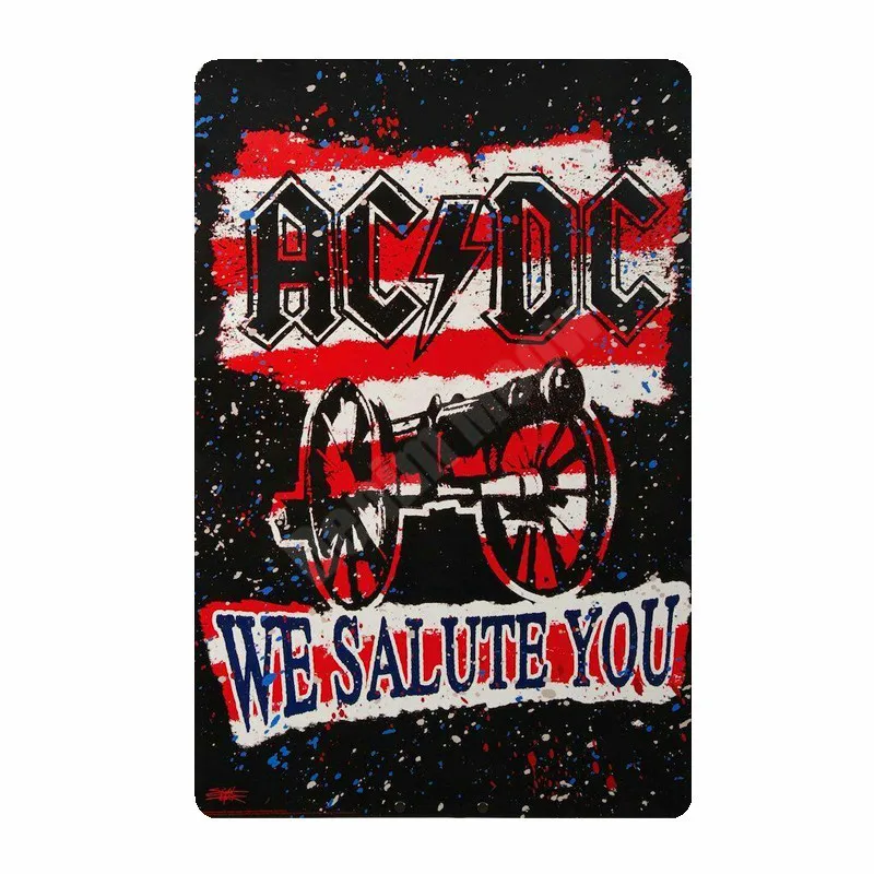 20x30 см ACDC винтажные металлические жестяные вывески для бара, кафе, паба, казино, домашний декор, тарелки в стиле ретро, музыкальная доска, художественный плакат, рок наклейки на стену N264 - Цвет: V