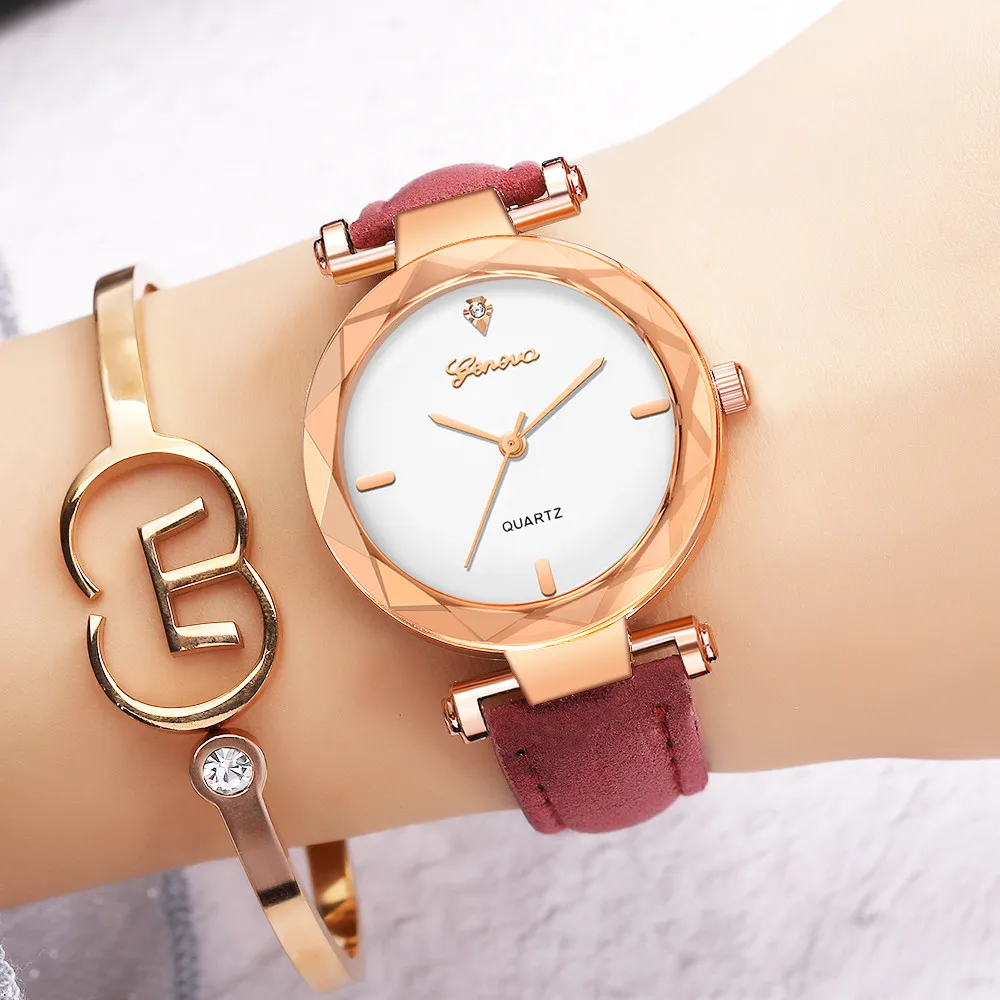 

Women Fashion reloj mujer Leather Band Analog Quartz Round Quartz Wrist Watch Watches New wrist watches for women
