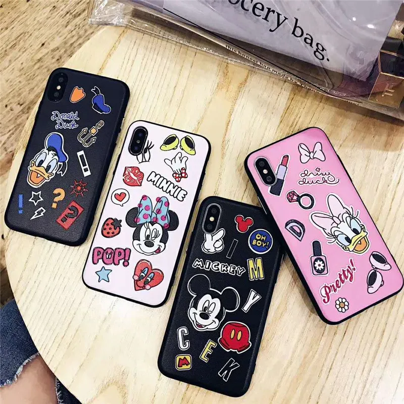 Relief Coque Cute Mickey Minnie Mouse Donald Daisy Duck