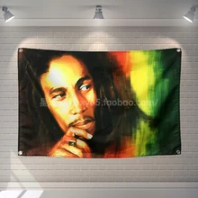 "Боб Марли" регги рок постер музыкальной группы Ткань флаг баннеры кафе галерея бар Бильярд зал студия тема Настенный декор