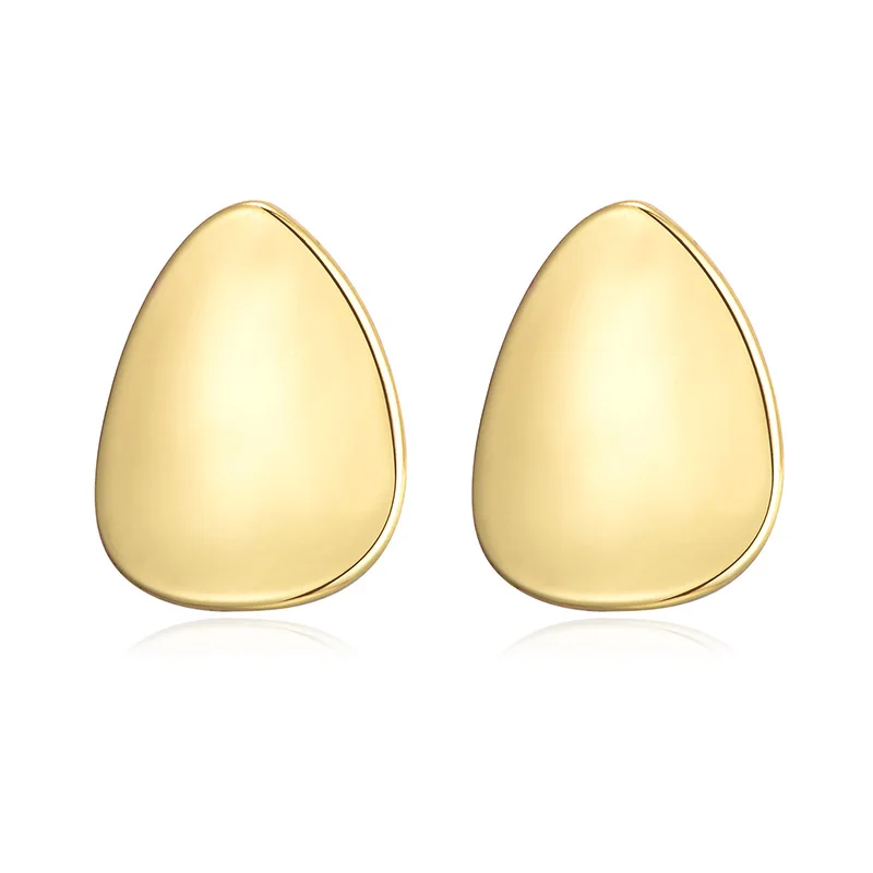 

Small Gold Color Round Stud Earrings For Women Alloy Metal Statement Earring Fashion Jewelry brincos boucle d'oreille femme 2019