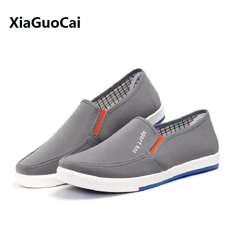 

2017 Spring/Autumn man casual shoes canvas Fabric rubber Breathable Walking shoes striped Slip-on Loafers men's footwear 84