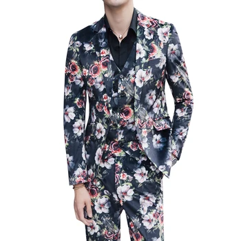 

Printed men's lounge suit men's slim suit jacket fashion show stage costume nightclub singer dancer DSDJ costume