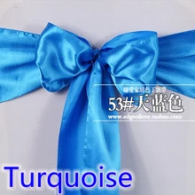 Бирюзовый цвет атласный пояс стул шарф свадебное украшение бант на стул полоса вечерние отель шоу декоративный пояс-кушак блестящий цвет