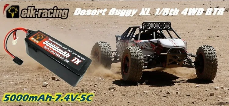 

7.4 V 5000mAh 2S RC LiPo Battery for losi xl rcmk xcr -1000