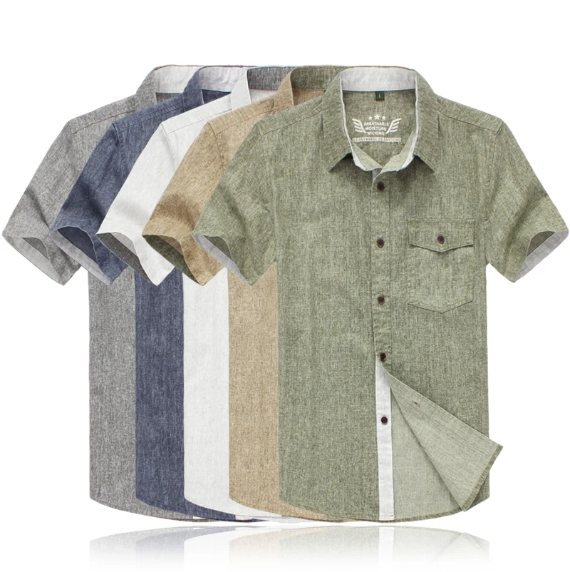 2015 new arrival summer style brand plus size 5XL 6XL 7XL linen shirts