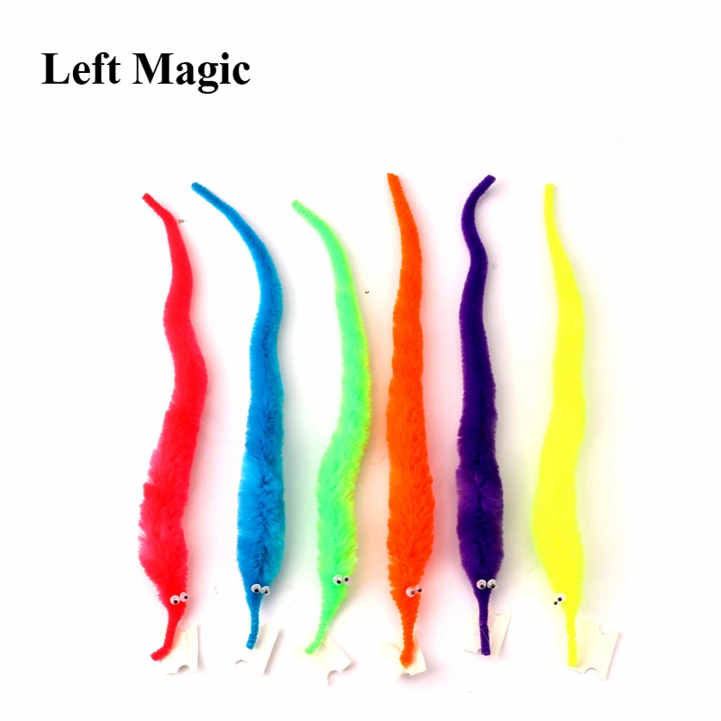 

10pcs/Lot Magic Worm Magic Tricks Magic Twisty Fuzzy Worm Wiggle Moving Sea Horse Kids Close-Up Street Comedy Magic Toys