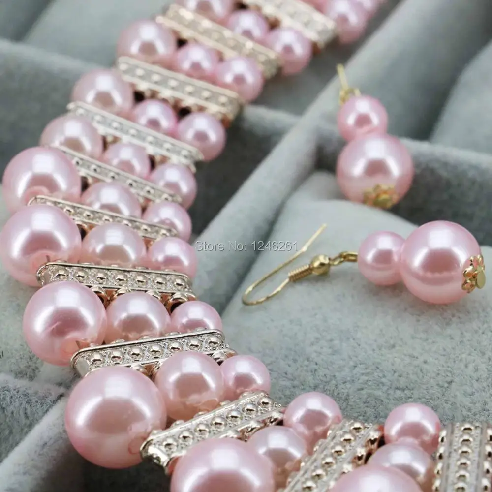 Buy Wholesale 3Row Imitation Pearl Necklace&Earrings