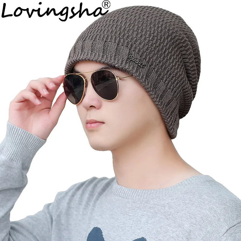 LOVINGSHA дизайн с буквами Skullies мешковатый капот теплые шапки для девушек женщин