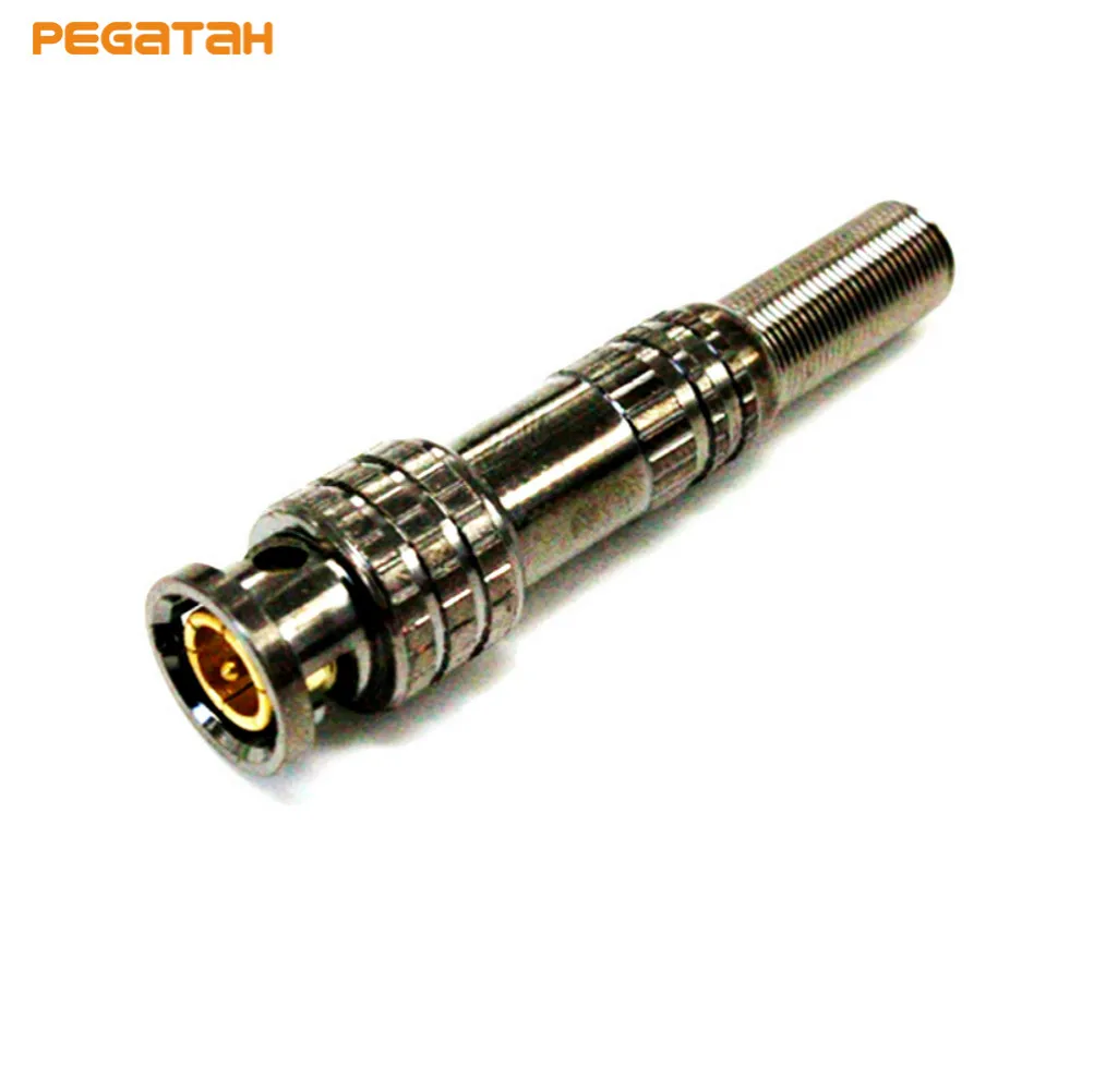 

Hot 10pcs JR-B2-2 male solderless BNC connector for cctv camera system