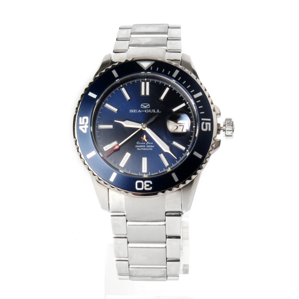 

Seagull Ocean Star Self-wind Automatic Mechanical 20Bar Men's Diving Swimming Sport Watch Blue Dial 816.523