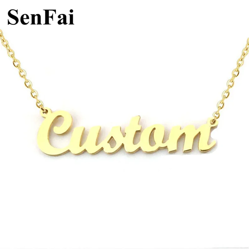 Ожерелье Senfai с кулоном именем на заказ женское колье из нержавеющей стали