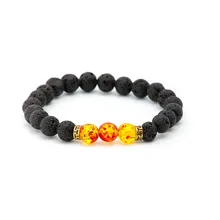 Чакра Вулканический Камень Статуя браслет с изображением Будды Tigereye энергетическая Йога браслет