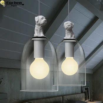 

Creative Glass Pendant lamp kid Children's room lights Retro LED Art Suspension Luminaire foyer Cafe Restaurant shop Study Lamp