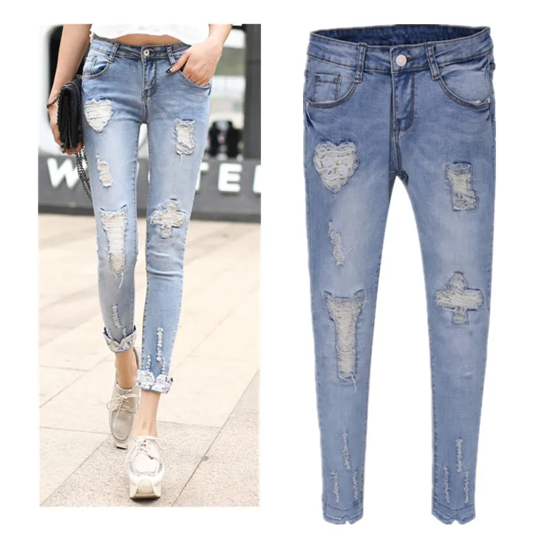 www.bagssaleusa.com : Buy Ripped Jeans For Women 2015 Summer Hot Sale Peto Vaquero Mujer New Patch ...