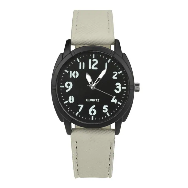 

2019 New Men Watch Retro Design Leather Band Analog Alloy Quartz Wrist Watch O